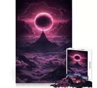 Pink Moon Over Cosmic Mountains Jigsaw Puzzle 1000 Piece for Teenagers Brain Workout Toy Serene Time Art Assembly Seasonal Gift (38x26cm)