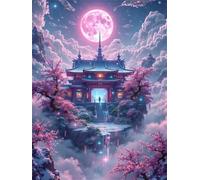 Pink Moon Palace Puzzles 520 for Adults,jigsaw puzzles for adults 520 Pieces Puzzle Home Challenging Educational Games Home Decoration puzzle Gifts