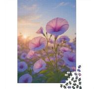 Pink Morning Glories at Sunset 1000 Piece Jigsaw Puzzle, 70x50cm/1000pcs, for Adults, White Cardboard Pieces, Screen-Free Leisure And Time at Home