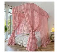 Pink Mosquito Net Canopy for Bed - U-Shaped Rail Design, Perfect for Girls' Bedroom Decoration, Size 180x200cm, Ideal ct Protection for Sweet Dreams