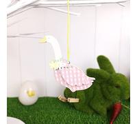 Pink Mother Goose Easter Tree Decoration | Hanging Wooden Ornament | Gisela Graham