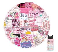 Pink Motivational Book Stickers, 50pcs Waterproof Vinyl Stickers for Kindle, Scrapbooking & Water Bottles
