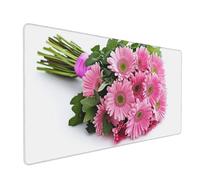 Pink Mouse Mat 1000x500 mm Large Mouse Pad Daisy Waterproof Desk Mat with Non-Slip Rubber Base, Smooth Surface to Improve Precision and Speed, xxl Gaming Mousepad for Computer, PC, Laptop 2S-686