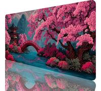 Pink Mouse Mat 1000x500x3 mm Large Gaming Mouse Pad Japan Desk Mat with Stitched Edges, Mousepad Non Slip Rubber Base, Waterproof Soft Desk Pad, Pc Accessories for Home Office Decor, Gifts l-3567