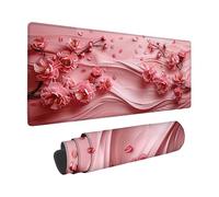 Pink Mouse Mat 1500 X 800 X 3 MM, Mouse Pad Cherry Blossoms Pattern with Stitched Edge Design, Waterproof Mousepad Large 60x32x0.12inch with Non-Slip Rubber Base for Office Desk Accessories -zzg25050L