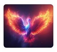 Pink Mouse Mat 300x250mm, Small Mouse Pad Phoenix Waterproof Gaming Mousepad, Mini Desk Mat with Anti-Slip Base, Stitched Edges Mousepad, Keyboard, Mousemats for Desk, Gifts for Women 5-5593