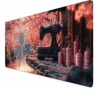 Pink Mouse Mat 32X12inch Landscape Painting Gaming Mouse Pad, Large Mousepad with Non-Slip Rubber Base, Office Accessories with Stitched Edge, Washable Mousepad for Laptop, Office, Room Decor -XZ151