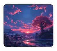 Pink Mouse Mat 340x280mm, Small Mouse Pad Sunset Waterproof Gaming Mousepad, Mini Desk Mat with Anti-Slip Base, Stitched Edges Mousepad, Mousemats for Gaming Accessories, Gifts for Men R-1865