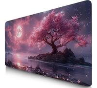 Pink Mouse Mat 700x300x3mm XXL Gaming Mouse Pad Tree Desk Mat, Table Mats with Non-Slip, Soft Smooth Surface, Stitched Edges Desk Pad, Waterproof Fabric, Durable, Office Accessories, Gifts F0-494