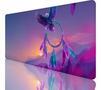 Pink Mouse Mat 900 x 400 x 4 mm Large Gaming Mouse Pad Dreamcatcher Desk Mat with Stitched Edges, Mousepad Non Slip Rubber Base, Waterproof Soft Desk Pad, Pc Accessories for Office Decor, Gifts l-5502