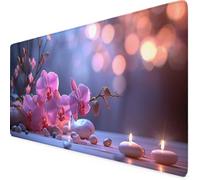 Pink Mouse Mat Flower Gaming Mouse Pad XXL 60 x 30cm Desk Mat Large with Non-Slip Base and Stitched Edge Keyboard Pad for Gaming/Home/Office Work/Accessories, Improved Precision and Speed p1982i