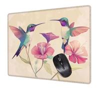 Pink Mouse Mat Gaming Mouse Pad Hummingbird Mousepad 240x200x3mm, Ultra Thin Improves Speed and Accuracy, Non-Slip Rubber Base Desk Mat, Wear-Resistant, Washable for Gaming Office Accessories H0-257