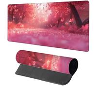 Pink Mouse Mat Gaming, Tree Mouse Pad 1000x500x3mm, Extended XXL Desk Mat Large with Stitched Edges, Improved Precision and Speed Non-Slip Rubber Base Mousepad for Office Accessories, Gifts 2-6725