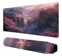 Pink Mouse Mat Landscape Desk Mat 600x300x3mm Mouse Pad Large,Waterproof Mousepad with Stitched Edges and Non-Slip Rubber Base Mousemat,Desk Accessories for Men,Work From Home Essentials Gifts J1-561