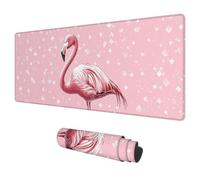 Pink Mouse Mat Large 1000x500 mm Gaming Mouse Pad Flamingos Mousepad Waterproof Desk Pad Keyboard Mat for Computer Accessories Mousemat with Non-Slip Base Stitched Edges for Gifts for Men Office I-96
