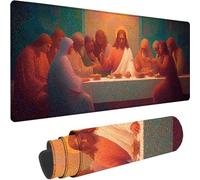 Pink Mouse Mat Large 1000x500x3 mm Extended Gaming Mouse Pad The Last Supper Desk Mat With Stitched Edges, Waterproof Soft Cloth Mousepad, Non-Slip Rubber Base Desk Pad for Office Accessories z-711