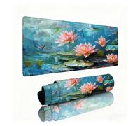 Pink Mouse Mat Lotus Mouse Pad Desk Mat 1200x600x3mm, Table Mats, Soft Smooth Surface and Anti-Slip Rubber Base, Improved Precision and Speed, Desk Accessories for Men Macbook, Laptop, Office 0B-411