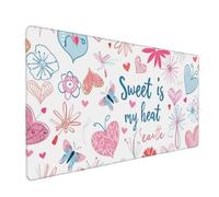 Pink Mouse Mat xxl Gaming Mouse Pad 700x300 mm non Slip Desk Mat, Love Extended Large Mousepad Waterproof & Durable & Stitched Edges Keyboard Mat for Home, Office, Gaming Room (28x12 Inch) 2S-274