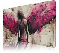 Pink Mouse Pad 1000 x 500 x 3 mm Extended Large Mouse Mat, Keyboard Mousemat, Desk Mat Workspace Decor with Anti-Slip Base & Anti-Fray Edges, Waterproof Desk Accessories for Work (Angel) L-x2253
