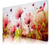 Pink Mouse Pad 700 x 400 x 3 mm Extended Large Mouse Mat, Keyboard Mousemat, Desk Mat Workspace Decor with Anti-Slip Base & Anti-Fray Edges, Waterproof Desk Accessories for Work (Poppy) L-x2218
