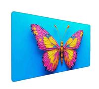 Pink Mouse Pad Butterfly Large Mouse Mat 90 x 40cm Desk Mat Large Non-Slip Rubber Base-Smooth Cloth Surface, Durable Stitched Edges Desk Pad for Gaming, Computer, Office Accessories (Pink) 56458p