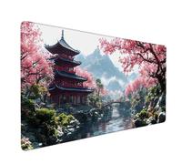 Pink Mouse Pad Landscape Large Mouse Mat 80 x 40cm Desk Mat Large Non-Slip Rubber Base-Smooth Cloth Surface, Durable Stitched Edges Desk Pad for Gaming, Computer, Office Accessories (Pink) 51207f