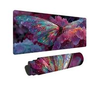 Pink Mouse Pad Large 1200x600mm, Butterfly Mouse Mat Waterproof Desk Mat with 3MM Stitched Edges, Non-Slip Rubber Base Mousepad Computer Accessories for Gaming, Office, Gifts for Women -zjn25094U