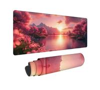 Pink Mouse Pad Large 1200x600x3mm, Cherry Blossoms Mouse Mat Waterproof Desk Mat with 3MM Stitched Edges, Non-Slip Rubber Base Mousepad Computer Accessories for Gaming, Office, Gifts -zjn2509AC