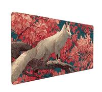 Pink Mouse Pad Large 700x300x3 mm, Fox Gaming Mouse Pad Waterproof Desk Mat with 3MM Stitched Edges, Non-Slip Rubber Base Mousepad Computer Accessories for Gaming, PC, Office, Home, Gifts -bby2509OB