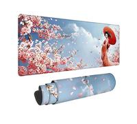 Pink Mouse Pad Large 700x300x3 mm, Geisha Mouse Mat Waterproof Desk Mat with 3MM Stitched Edges, Non-Slip Rubber Base Mousepad Computer Accessories for Gaming, Office, Gifts for Women -zjn250915