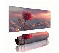 Pink Mouse Pad Large 800x400x3mm Desk Mat Rose Gaming Mouse Pad Table Protector Non-Slip Rubber Base Textured for Stable Grip on Smooth Surfaces Wear-Resistant Mousepad for Computers,Laptop,PC W1-291
