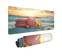 Pink Mouse Pad Large 900x400x3mm, Beach Gaming Mouse Pad Waterproof Desk Mat with 3MM Stitched Edges, Non-Slip Rubber Base Mousepad Computer Accessories for Gaming, PC, Laptop, Office -hjw2601PB
