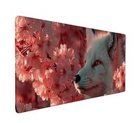 Pink Mouse Pad Large 900x400x3mm, Fox Gaming Mouse Pad Waterproof Desk Mat with 3MM Stitched Edges, Non-Slip Rubber Base Mousepad Computer Accessories for Gaming, PC, Office, Home, Gifts -bby2509V8