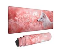 Pink Mouse Pad Large 900x400x3mm, Fox Gaming Mouse Pad Waterproof Desk Mat with 3MM Stitched Edges, Non-Slip Rubber Base Mousepad Computer Accessories for Gaming, PC, Laptop, Office, Gifts -hjw2601L7