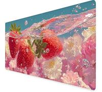 Pink Mouse Pad Large 900x400x3mm, Rose Gaming Mouse Pad Waterproof Desk Mat with 3MM Stitched Edges, Non-Slip Rubber Base Mousepad Computer Accessories for Gaming, PC, Office, Home, Gifts -yym2509PM