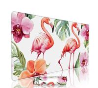 Pink Mouse Pad Large Gaming Keyboard Pads 27.6x11.8x0.12 inch Computer Full Desk Mat Waterproof with Rubber Base Non-Slip xxl Flamingo Laptop Mat Gaming Accessories with Stitched Edges Office w-10192
