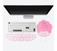 Pink Mouse Pad with Gel Wrist Support - Ergonomic Cute Cloud Mouse Pad | Cooling Comfort Pain & Fatigue Relief Easy to Clean Office Accessories