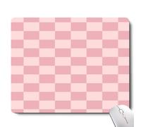Pink Mouse Pads for Desk, Checkered Pattern Mouse Pad, Square Premium Texture Computer Cute Mousepad for Office Work Home,Non-Slip Rubber Gaming Mouse Pads Modern Aesthetic
