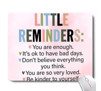 Pink Mouse Pads for Desk,Cute Little Reminders Unique Design Computer Mousepad with Non-Slip Rubber Base for Women,Desk Pad Mousepads Computer Mouse Pads Laptop Wireless Mouse
