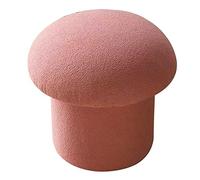 Pink Mushroom Shape Footrest Stool - Soft Elastic Round Pine Wood Ottoman Comfortable Sofa Bench for Home Decoration Stylish and Functional Footrest for Living Room