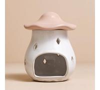 Pink Mushroom Wax Melt Burner, Essential Oils Burner, Mushroom Shaped Tea Light Candle Holder, Home Fragrance, Aromatherapy Oil Burner, Ceramic Pink & White Toadstool Oil Burner