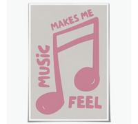 Pink Music Notes Canvas Wall Art Trendy Minimalist Music Poster Prints Musical Notes Music Aesthetics Posters Wall Decor for Music Room Classroom 8x12inch Unframed