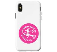 Pink My Broom Runs On Coffee and Cat Hair Cheeky Witch Case for iPhone X/XS