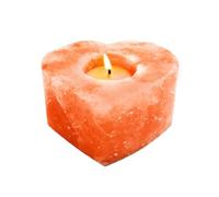Pink n Salt Heart Glow Candle Holder Hand-Carved from Himalayan Salt Rock -Premium Gift All Natural Decor
