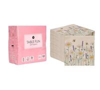 Pink Napkins 100pk & Daisy Floral Napkins 100pk Pretty Dual Pack Disposable Bundle