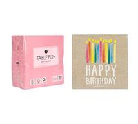 Pink Napkins 100pk & Eco Kraft Napkins 20pk Disposable Eco-Friendly Party Tableware Bundle