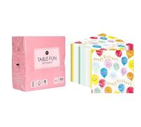 Pink Napkins 100pk & Happy Birthday Napkins 100pk Disposable Eco-Friendly Party Tableware Bundle