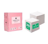 Pink Napkins 100pk & White Napkins 300pk Dual Pack Disposable Party Bundle