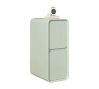 Pink Narrow Bedside Table with 2 Drawers Wooden Storage Space-Saving Design Leather Finish for Bedroom & Living Room 25cm/9.8" - Elegant & Functional Furniture Piece，Mint Green 25cm/9.8in