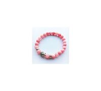 (Pink) Natural Gemstone Beads Buddha Head Beaded Men Womens Lava Rock Handmade Bracelet